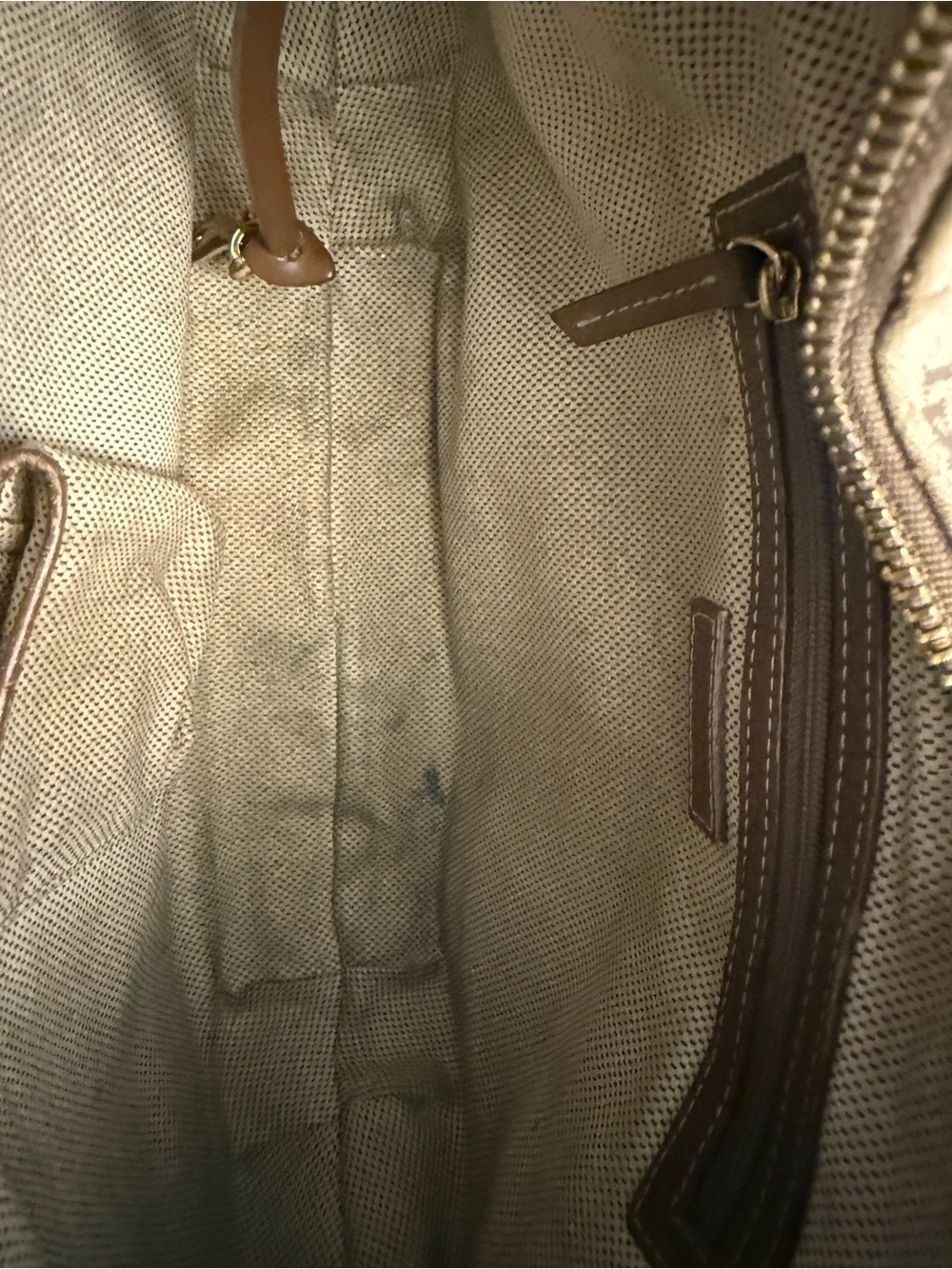 Vintage Dooney & Bourke monogram shoulder Bag brown Leather & DB monogram - Picture 13 of 15